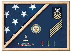 5 X 9.5 Flag Memorial Case, Made With Military Uniform Fabric