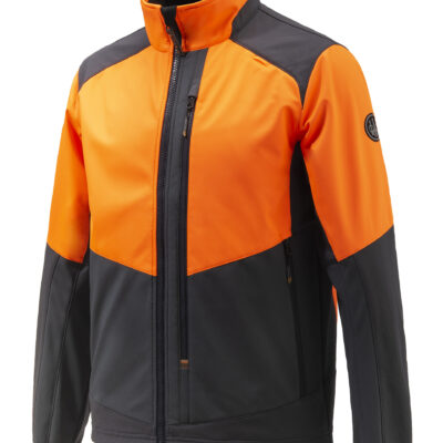 Beretta | Butte Softshell Jacket in Ebony/Hv Orange, Fleece/Velcro/Beretta Wind Resistant Membrane, Size: 2XL