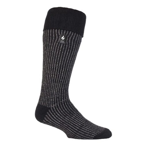 Adult Heat Holders Chris Ribbed Knee High Hunting Socks One Size Black
