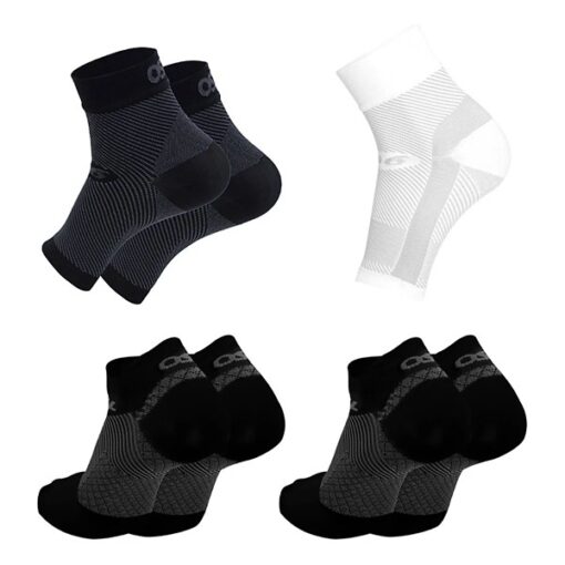 Adult Ing Source OS1st Plantar Fasciitis Recovery Kit No Show Socks Medium Black