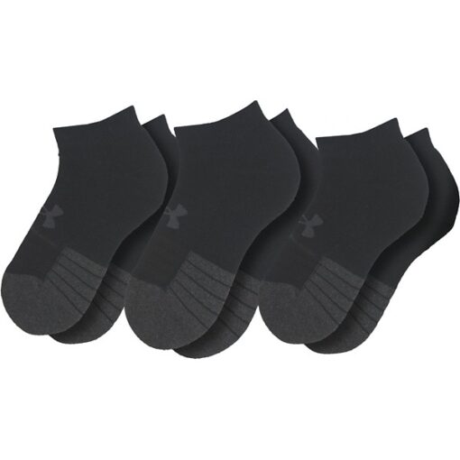 Adult Under Armour Performance Tech 6 Pack Quarter Socks Medium Black/Grey