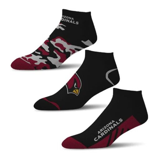 For Bare Feet Arizona Cardinals Camo Boom 3-Pack Socks