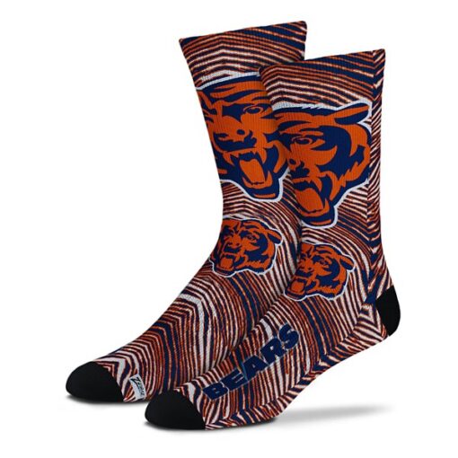 For Bare Feet Chicago Bears Zubaz Fever Socks