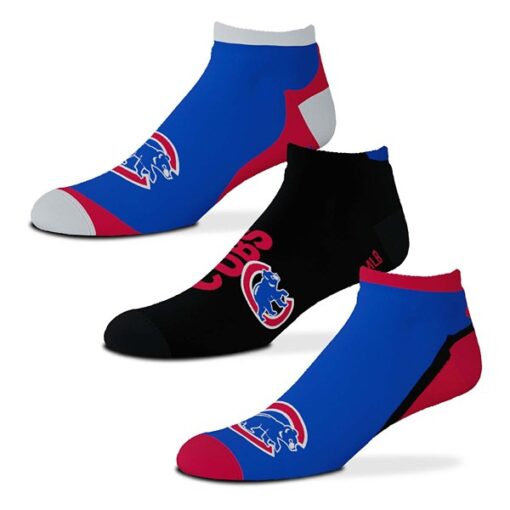 For Bare Feet Chicago Cubs 3pk. Flash Socks