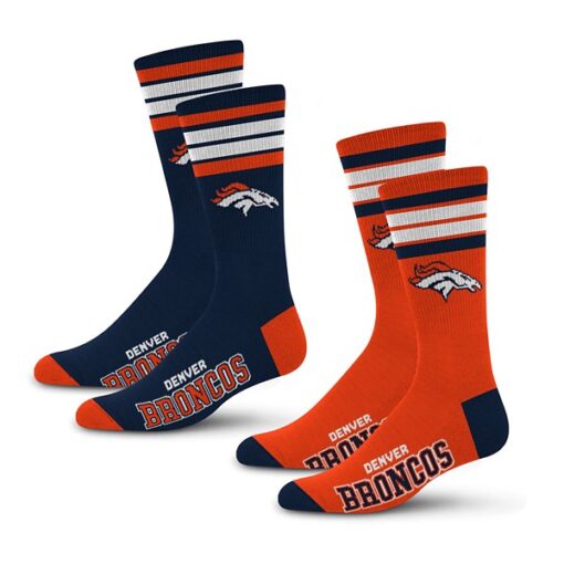 For Bare Feet Denver Broncos 4Stripe 2-Pack Socks