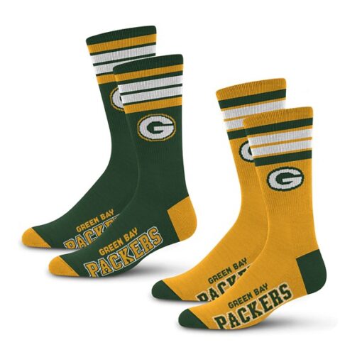 For Bare Feet Green Bay Packers 4Stripe 2-Pack Socks
