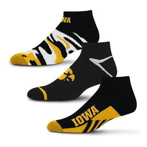 For Bare Feet Iowa Hawkeyes Camo Boom 3-Pack Sock