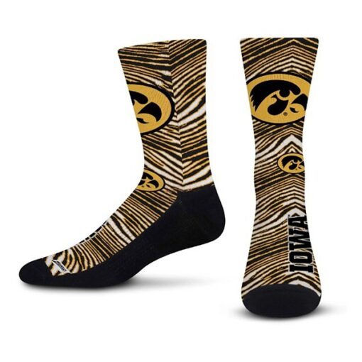 For Bare Feet Iowa Hawkeyes Zubaz Fever Socks