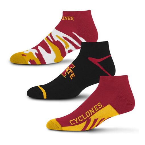 For Bare Feet Iowa State Cyclones Camo Boom 3-Pack Socks