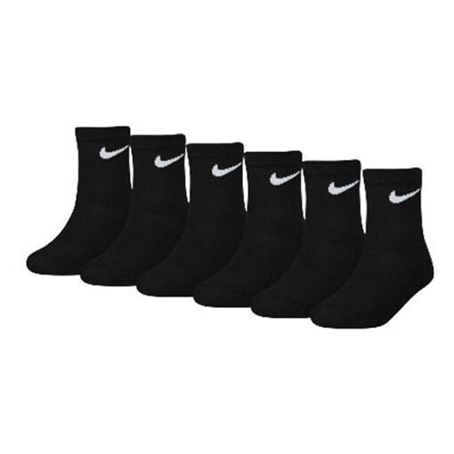 Kids' Nike Performance 6 Pack Crew Socks 5/7 Black
