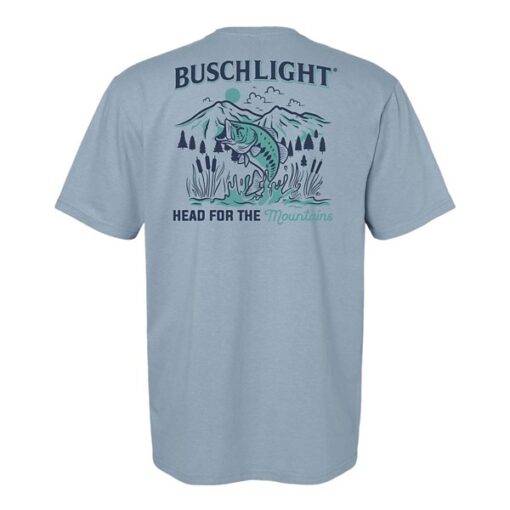 Men's Brew City Busch Light Vintage Bass T-Shirt Small Soft Blue