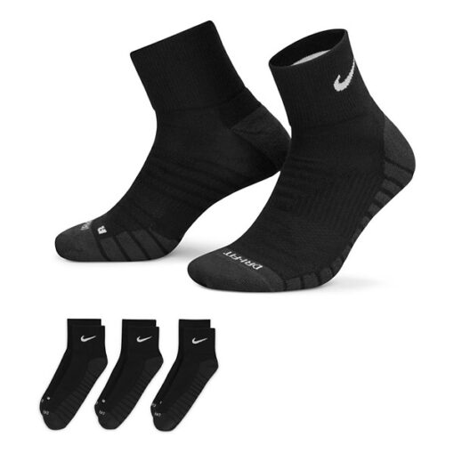 Adult Nike Everyday Max Cushioned 3 Pack Ankle Socks Small Black