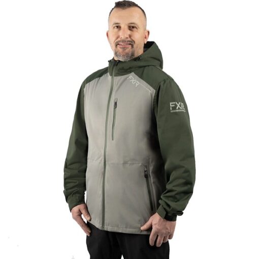 Men's FXR Force Dual Laminate Fishing Rain Jacket Large Grey