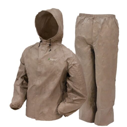 Men's Frogg Toggs Ultra-Lite2 Rain Pants and Rain Jacket Small Khaki