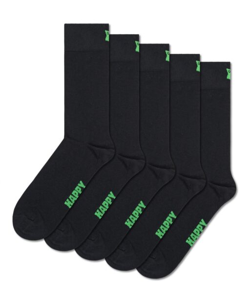 5-Pack Solid Socks - Black