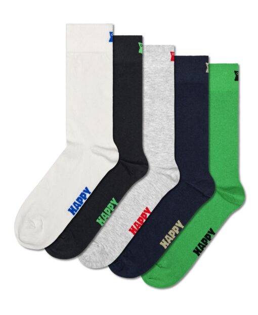 5-Pack Solid Socks - White