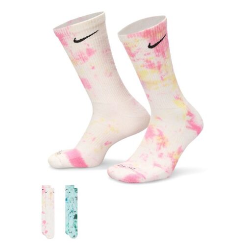 Adult Nike Everyday Plus Cushioned 3 Pack Crew Socks Large Pink/Blue