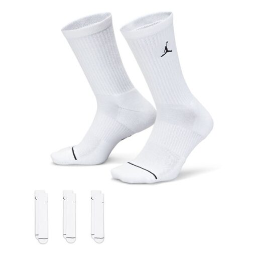 Adult Nike Jordan Everyday Crew Socks Small White/Black
