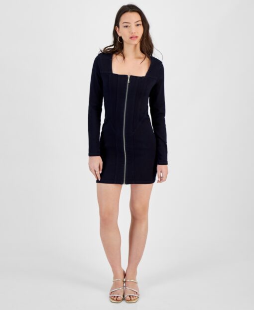 Guess Women's Stretch Denim Corset Dress - Dark indigo wash