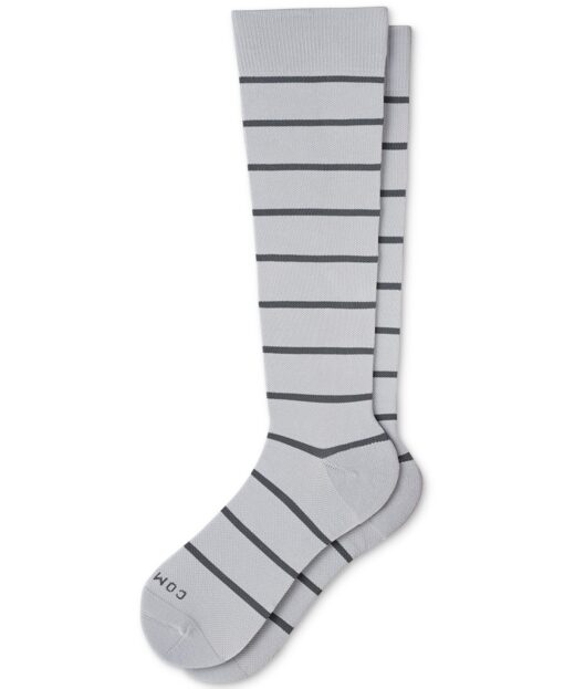 Knee-high Striped Companion Compression Sock - Grey/charcoal