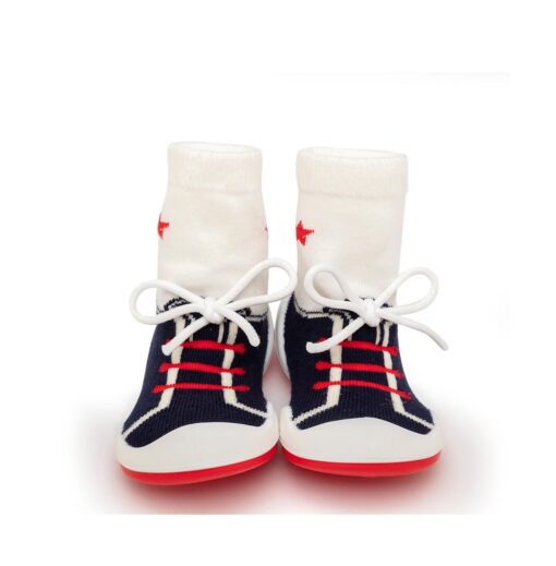 Komuello Baby Boy First Walk Sock Shoes String Navy - Open Miscellaneous