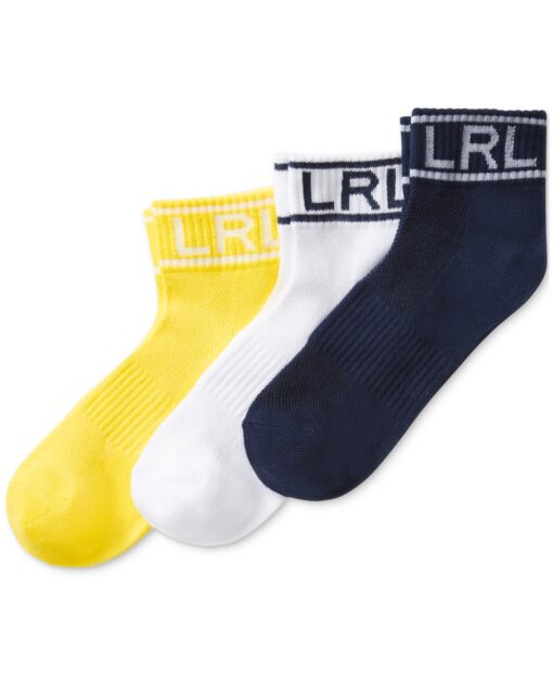 Lauren Ralph Lauren Women's 3-Pk. Lrl Quarter Ankle Socks - Navy Assorted