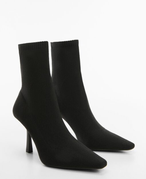 Mango Women's Heel Sock Boots - Black