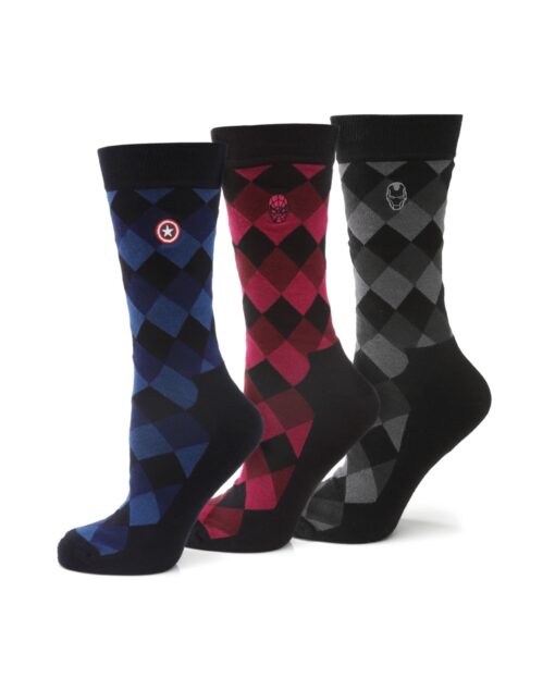 Marvel Men's Argyle Socks Gift Set, Pack of 3 - Multi