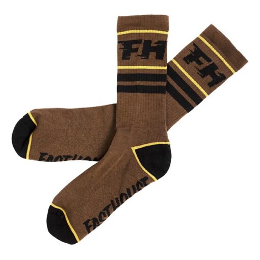 Men's FASTHOUSE Orion Tech Crew Cycling Socks Small Heather Brown