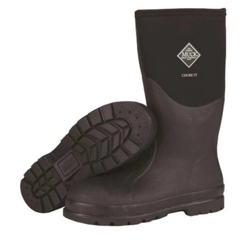 Men's Muck Chore Classic Steel Toe Waterproof Insulated Work Boots 5 Black