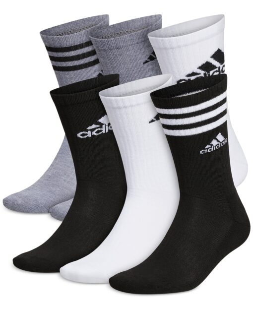 adidas Men's Athletic Cushioned Mixed Crew Socks - 6pk. - White/black/heather Grey