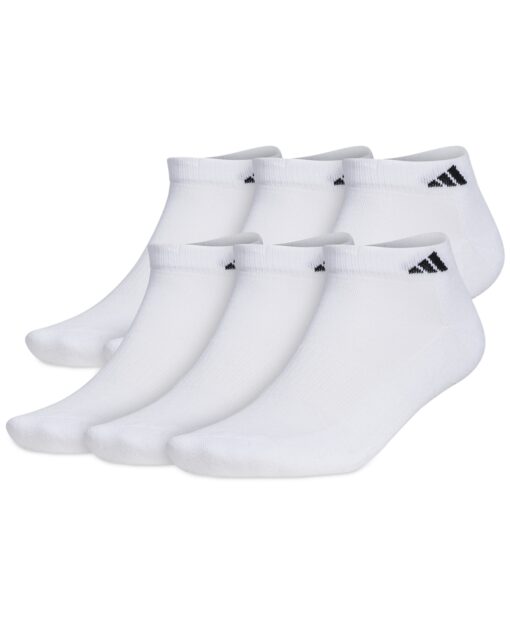 adidas Men's Cushioned Athletic 6-Pack Low Cut Socks - White