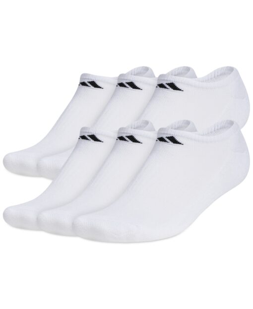 adidas Men's Cushioned Athletic 6-Pack No Show Socks - White
