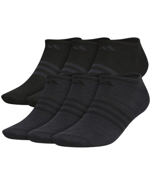Adidas Men's 6 Pack Superlite No-Show Socks - Black/ Night Grey