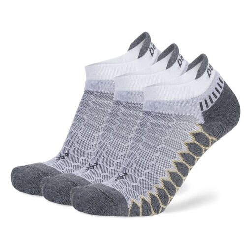 Adult Balega Silver Tab 3 Pack No Show Running Socks Small White/Grey