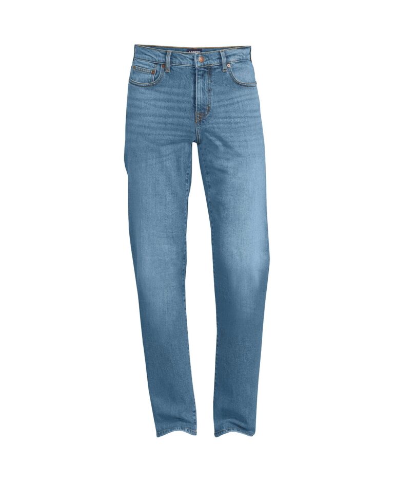 Lands’ End Men’s Recover 5 Pocket Traditional Fit Denim Jeans – Blue cruiser