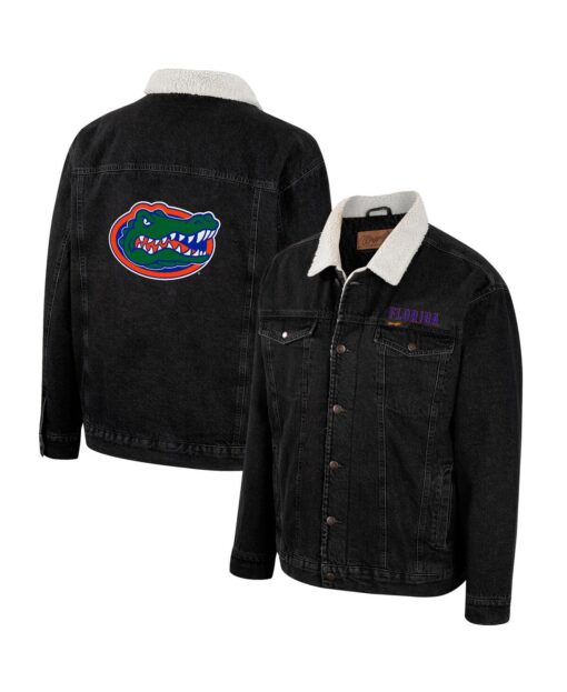 Men's Colosseum x Wrangler Charcoal Florida Gators Western Button-Up Denim Jacket - Charcoal