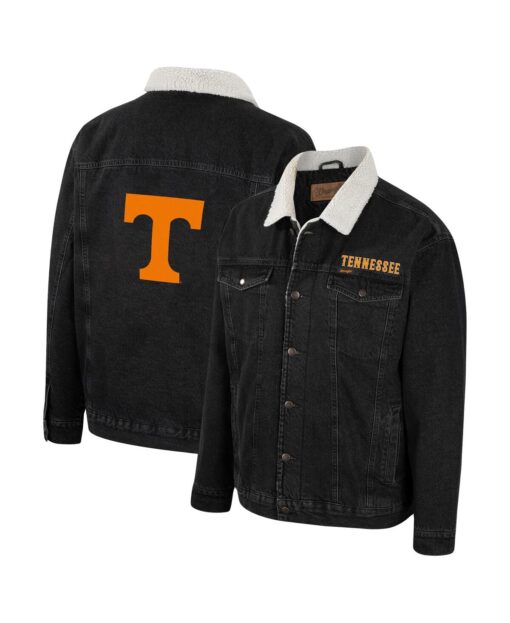 Men's Colosseum x Wrangler Charcoal Tennessee Volunteers Western Button-Up Denim Jacket - Charcoal