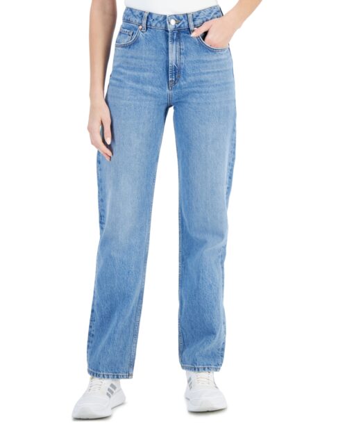 Hugo Women's Medium Wash Straight-Leg High-Rise Denim Jeans - Bright Blue