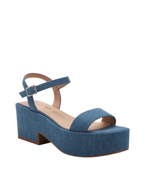 Katy Perry Women's Busy Bee Strappy Platform Sandals - Blue Denim
