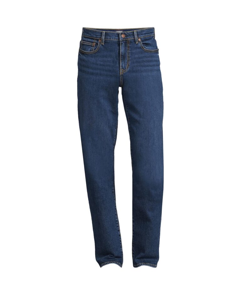 Lands’ End Men’s Recover 5 Pocket Traditional Fit Denim Jeans – Port indigo