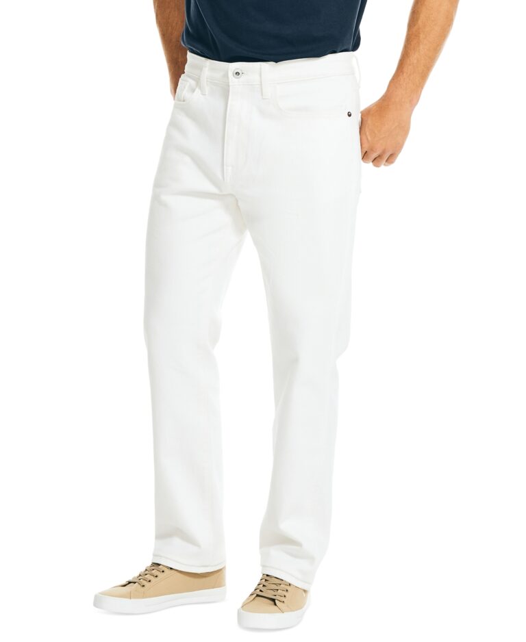 Nautica Men’s Vintage Straight-Fit Stretch Denim 5-Pocket Jeans – Glacier Bay