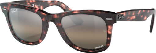 Ray-Ban Original Wayfarer Chromance Polished Transparent Pink Sunglasses - Polarized Grey Lens