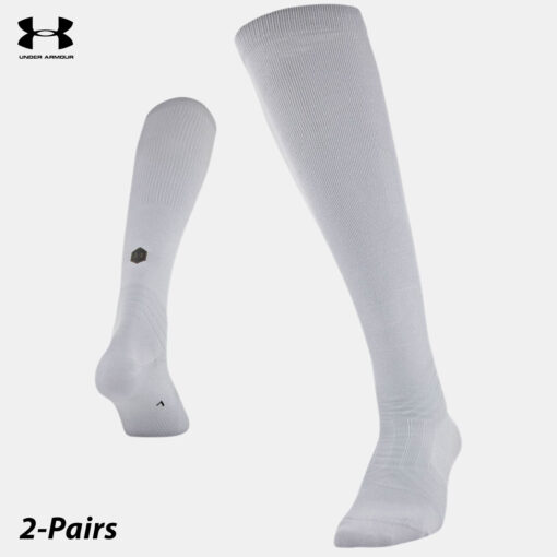 UA Socks: 2-PAIR Rush 3.0 OTC (L)- Halo Gray